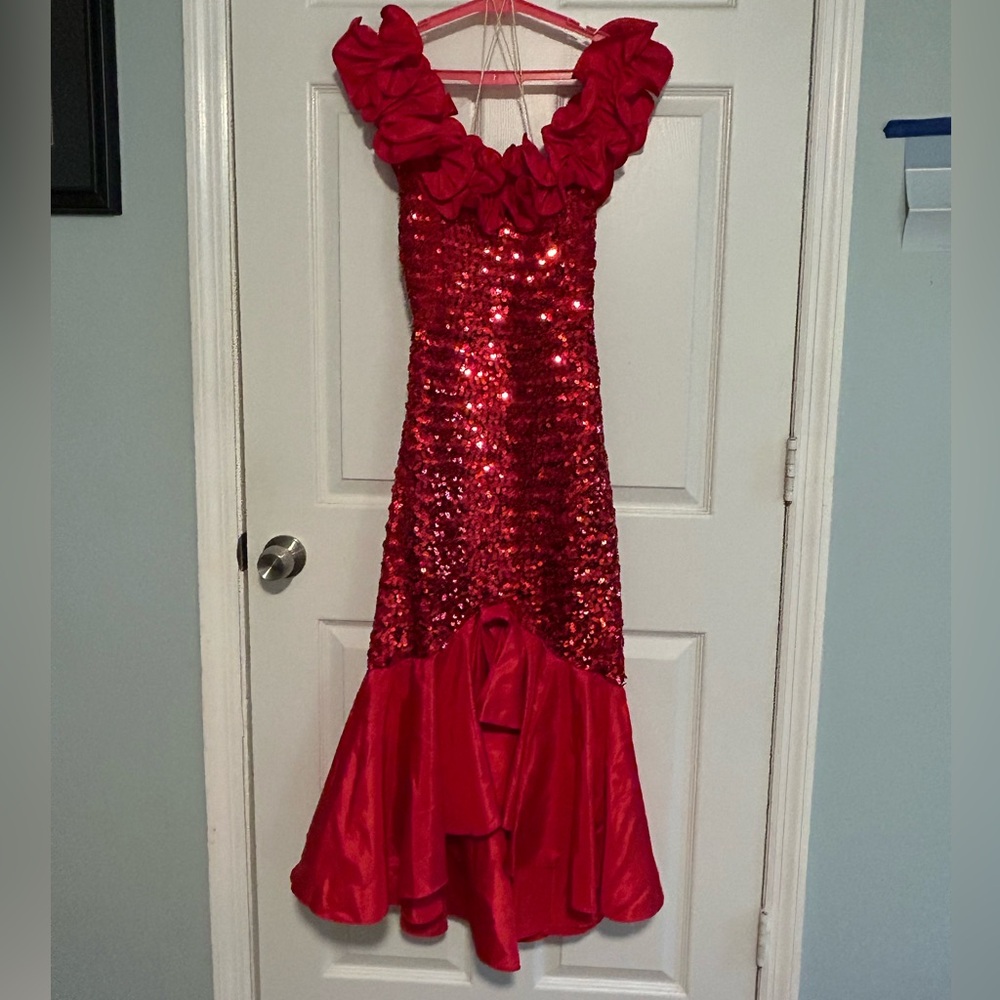 Vintage 1990 red “mermaid” style prom dress